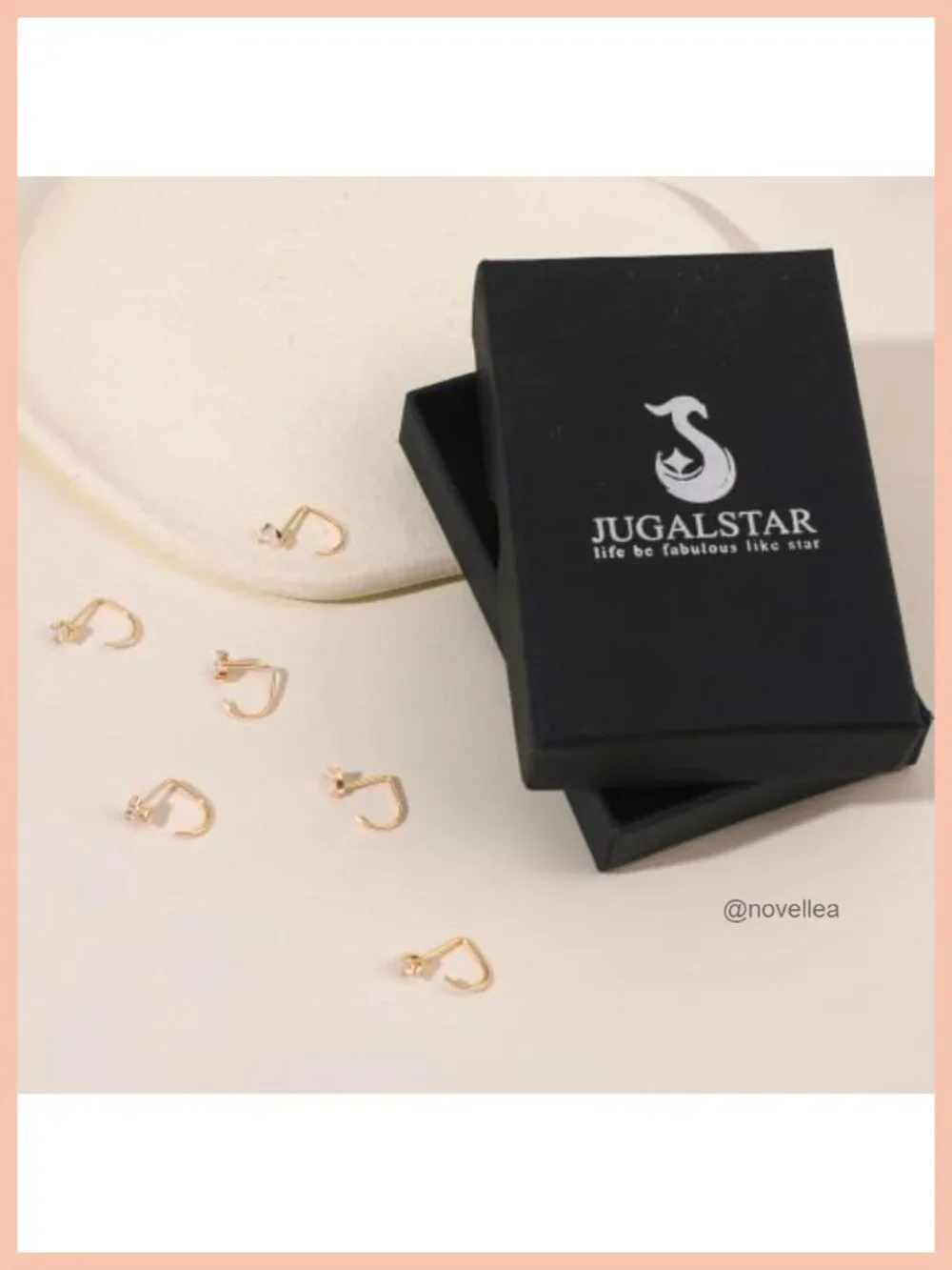 14K Gold Plated Flat Back Earrings Set, Half Hoop Studs for Multiple Piercings,